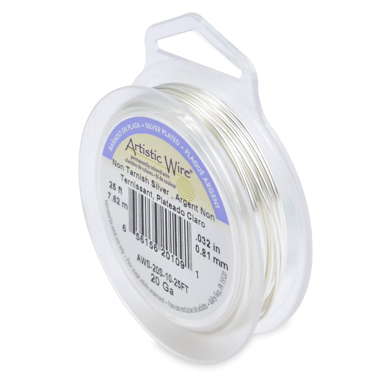 Artistic Wire® 20 Gauge Silver Plated Tarnish Resistant Colored Copper Craft Wire, 25ft.
